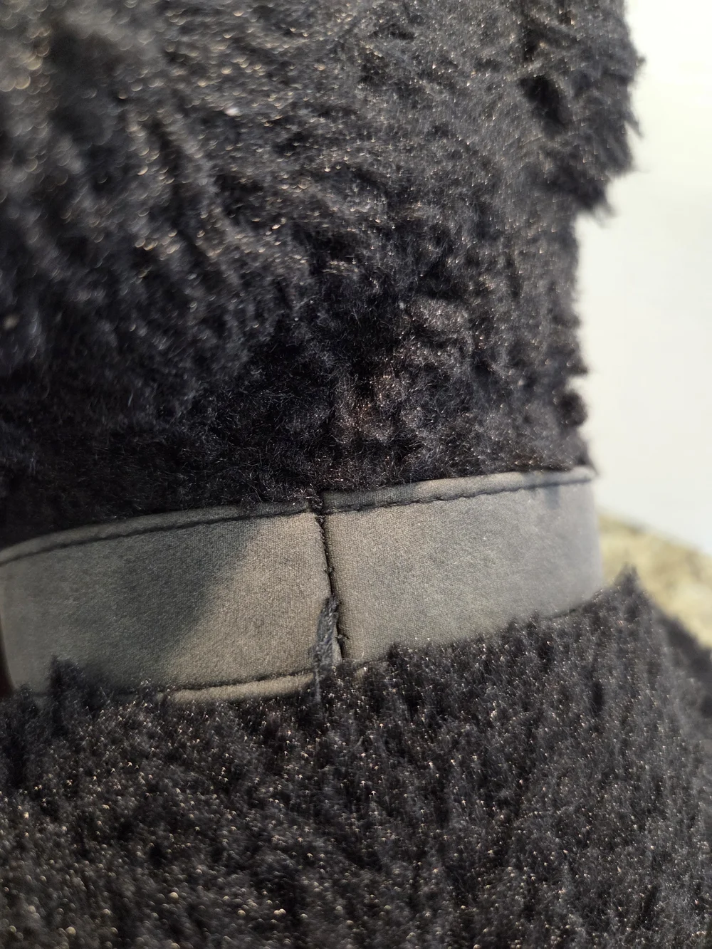 Pottery Barn Cozy Teddy Faux Fur Jolly Scottie Dog Puppy Collar Pillow Black